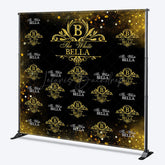 Lofaris Black Gold Step And Repeat Custom Name Party Backdrop